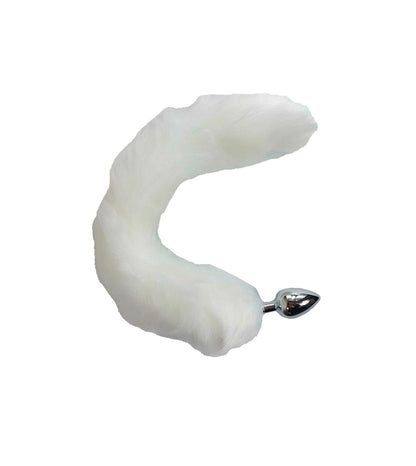 Plug Anal de Alumínio com Rabinho em Branco – Doce Malícia