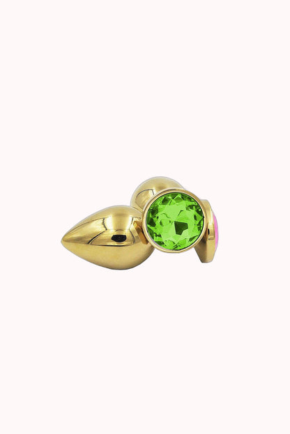 Plug Anal de Aço Dourado com Joia – Doce Malícia