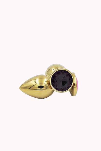 Plug Anal de Aço Dourado com Joia – Doce Malícia
