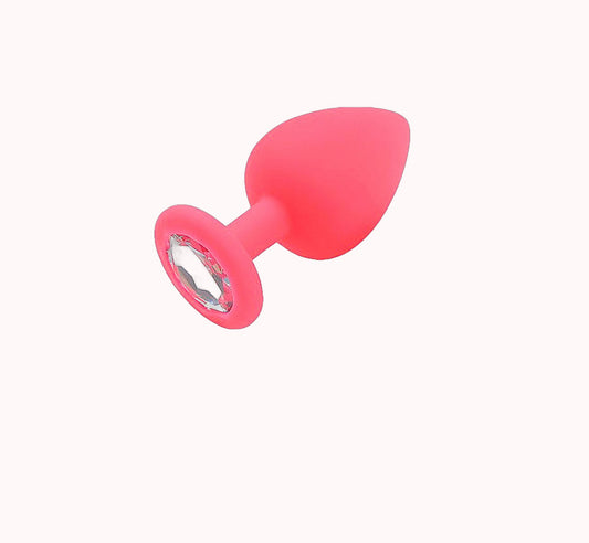 Plug Anal de Silicone com Cristal – Tamanho P – Doce Malícia