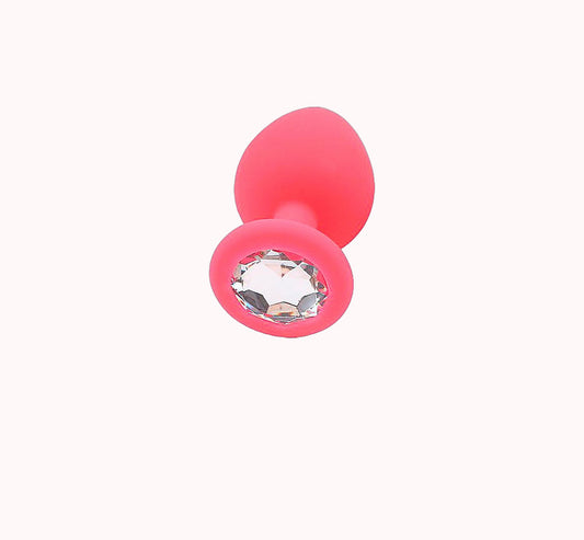 Plug Anal de Silicone com Cristal – Tamanho P – Doce Malícia