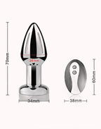 Plug Anal em Aço com Vibro / Led Colorido e Controle Remoto – Tamanho P – Doce Malícia