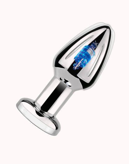 Plug Anal em Aço com Vibro / Led Colorido e Controle Remoto – Tamanho P – Doce Malícia