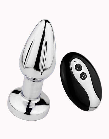 Plug Anal em Aço com Vibro / Led Colorido e Controle Remoto – Tamanho P – Doce Malícia