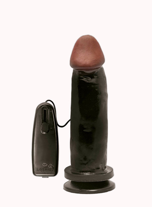 Prótese Maciça Hot Black 18×4,5cm C/Vibro Externo – HP240HBE – Doce Malícia