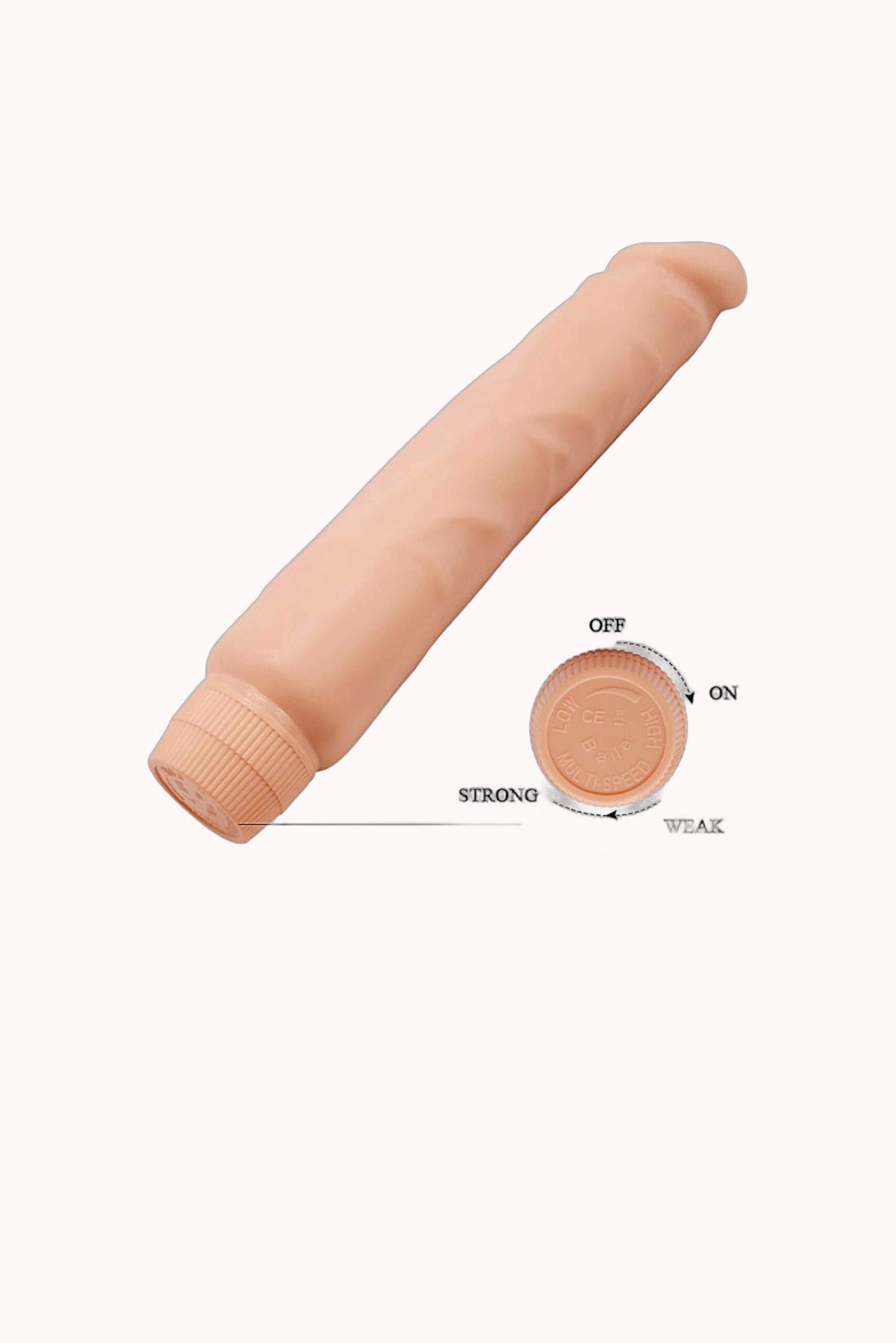 Prótese Peniana com Vibro Multivelocidade 25,5×4,9cm – Doce Malícia