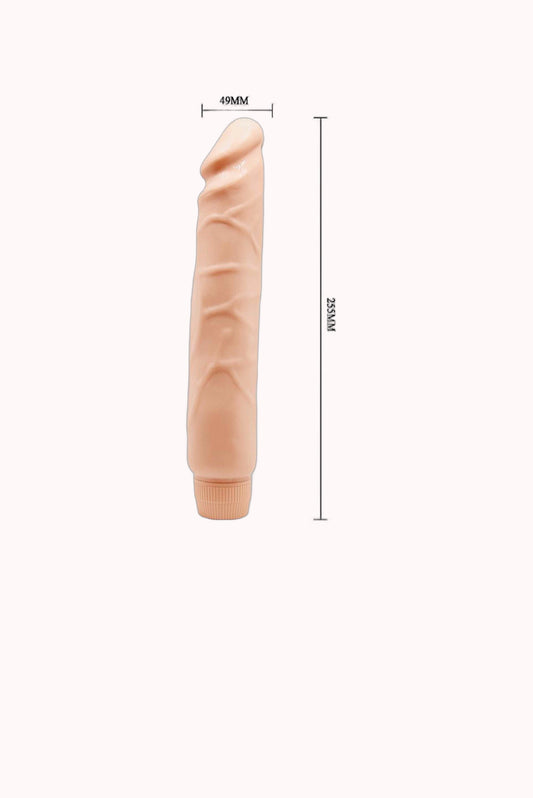 Prótese Peniana com Vibro Multivelocidade 25,5×4,9cm – Doce Malícia