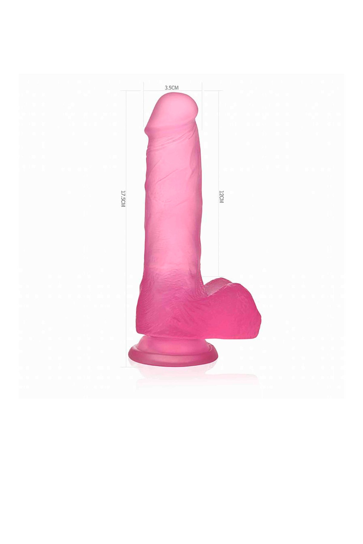 Prótese Peniana em Jelly 17×3,5cm em rosa – Doce Malícia