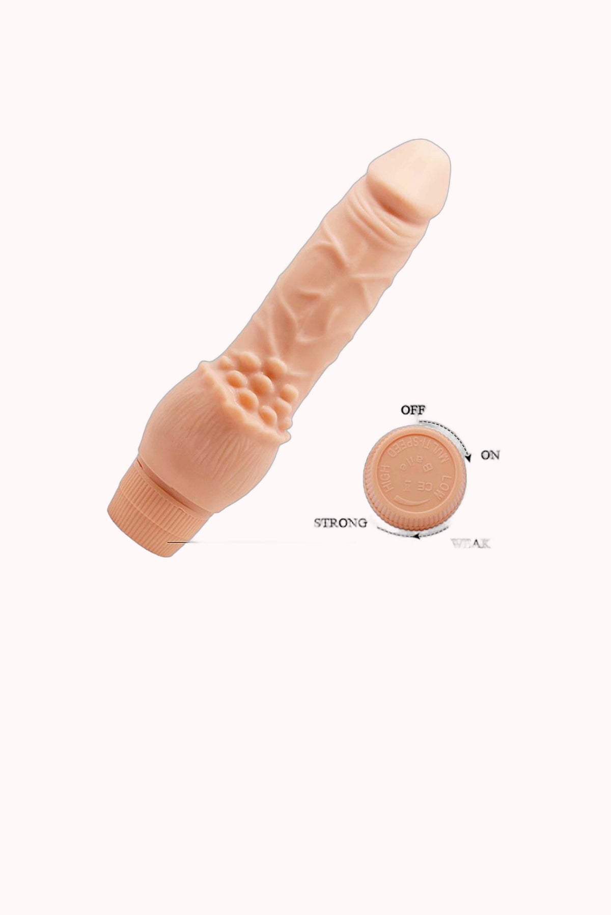 Prótese Realística com Vibro em Silicone 19,5 x 3,8 cm – Doce Malícia