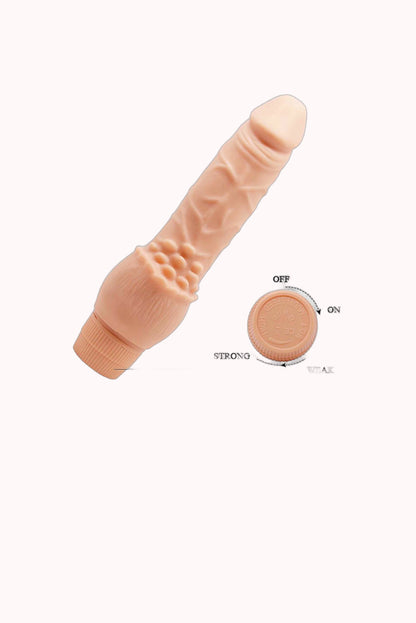 Prótese Realística com Vibro em Silicone 19,5 x 3,8 cm – Doce Malícia