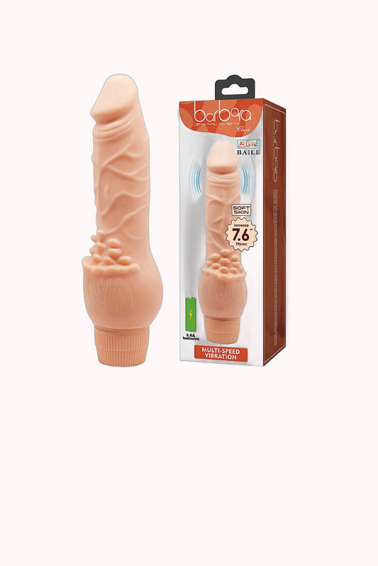 Prótese Realística com Vibro em Silicone 19,5 x 3,8 cm – Doce Malícia