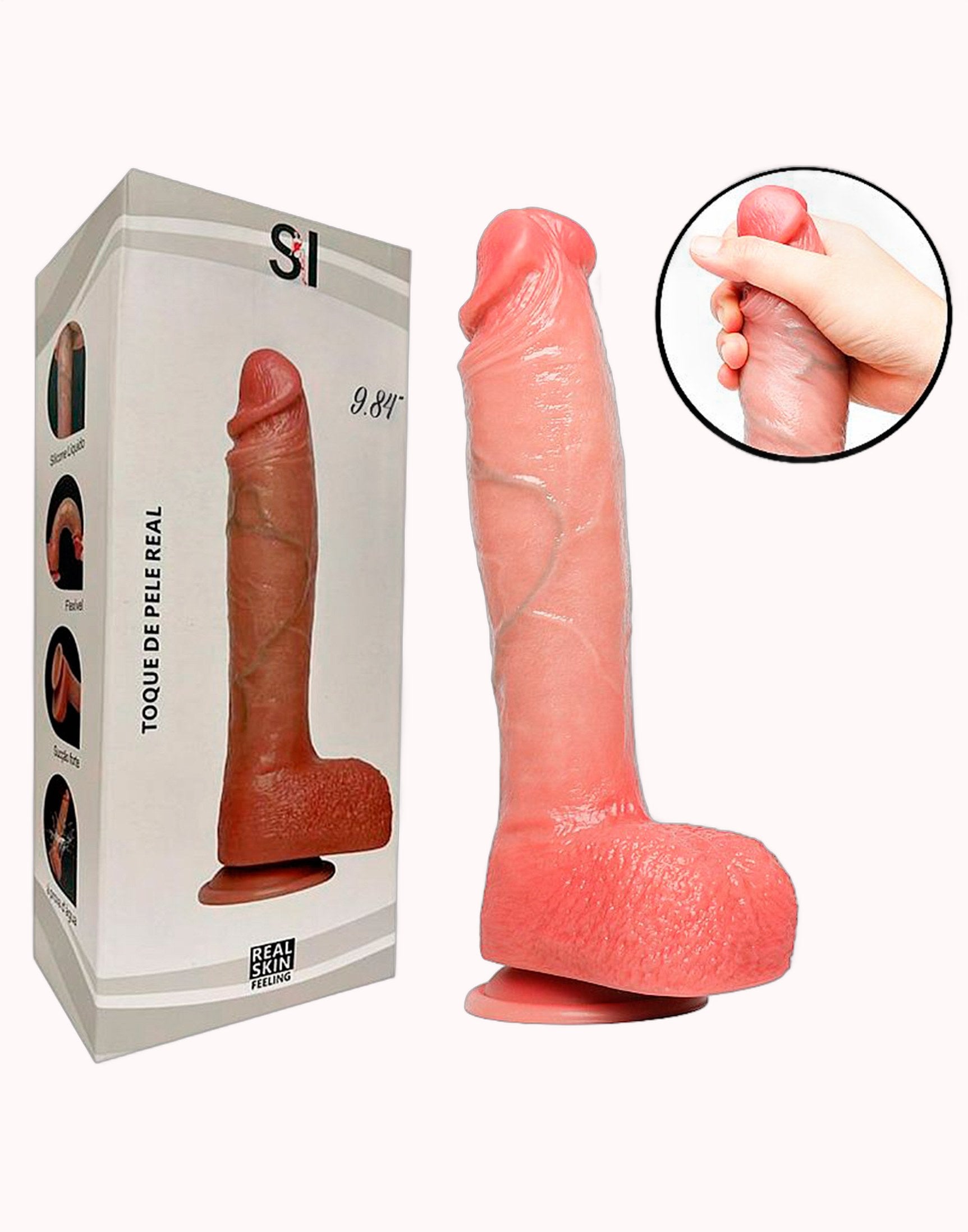 Prótese Realística Em Silicone Com Escroto – 25,0 x 4,8 cm – Doce Malícia