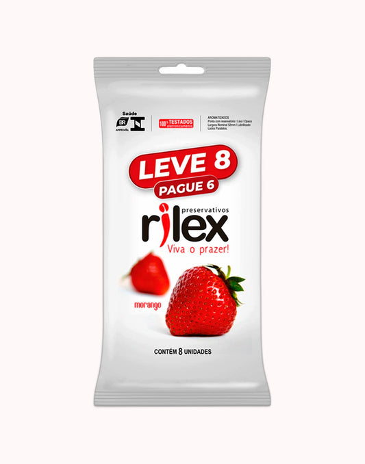 Preservativo Rilex Morango – Leve 8 e Pague 6 – Doce Malícia