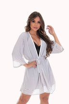 Robe em liganete estampada com renda – Doce Malícia