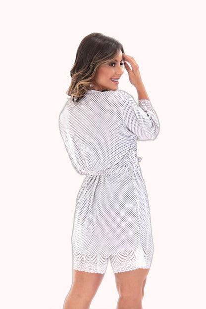 Robe em liganete estampada com renda – Doce Malícia