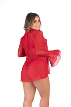 Robe sensual em tule em Branco – Doce Malícia