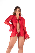 Robe sensual em tule em Branco – Doce Malícia