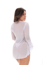 Robe sensual em tule em Branco – Doce Malícia