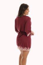 Robe de microfibra com renda bicolor – Doce Malícia