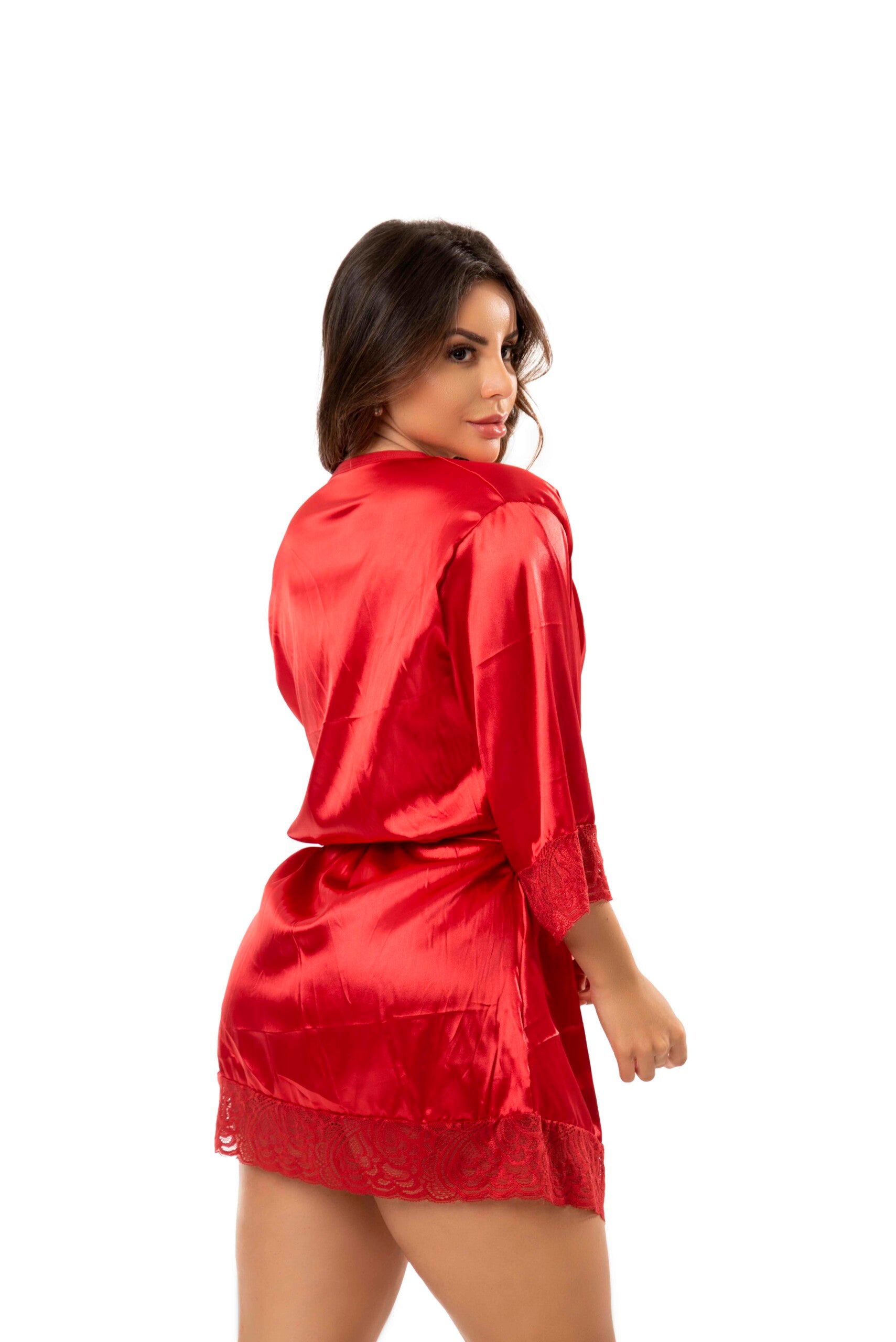 Robe em Cetim em Branco – Doce Malícia