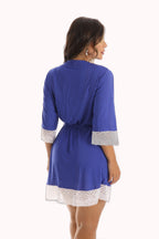 Robe em liganete estampada com renda – Doce Malícia