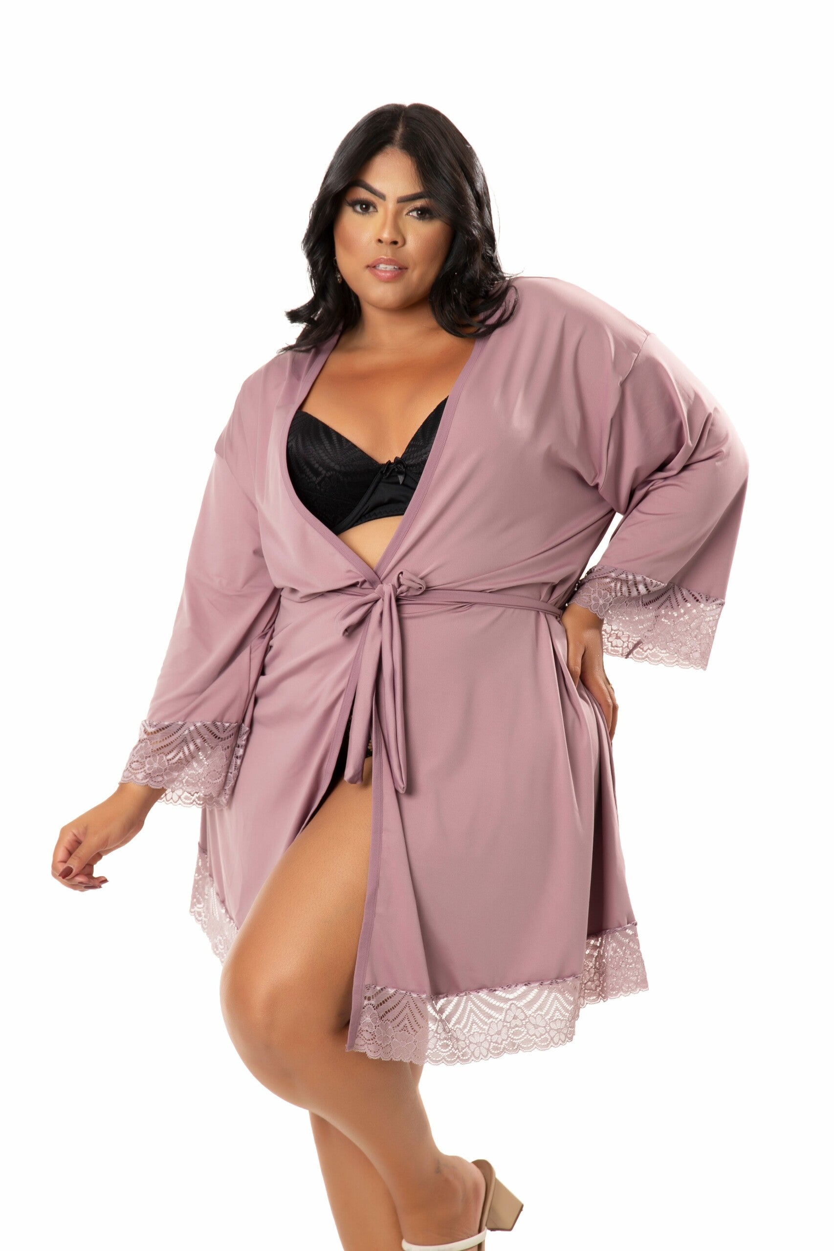 Robe Feminino Plus Size em Branco – Doce Malícia