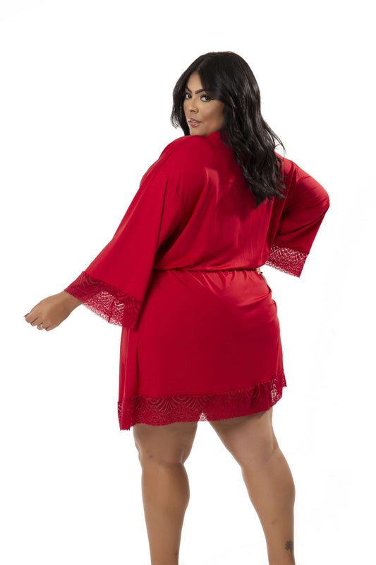 Robe Feminino Plus Size em Branco – Doce Malícia