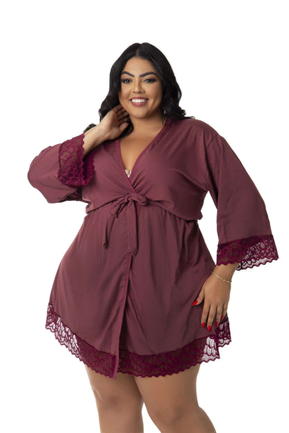 Robe Feminino Plus Size em Branco – Doce Malícia