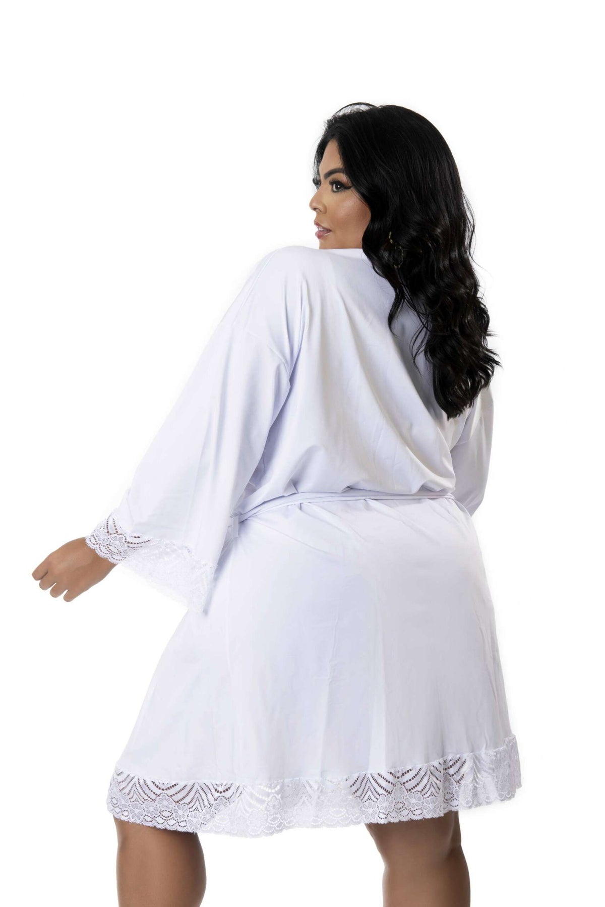 Robe Feminino Plus Size em Branco – Doce Malícia