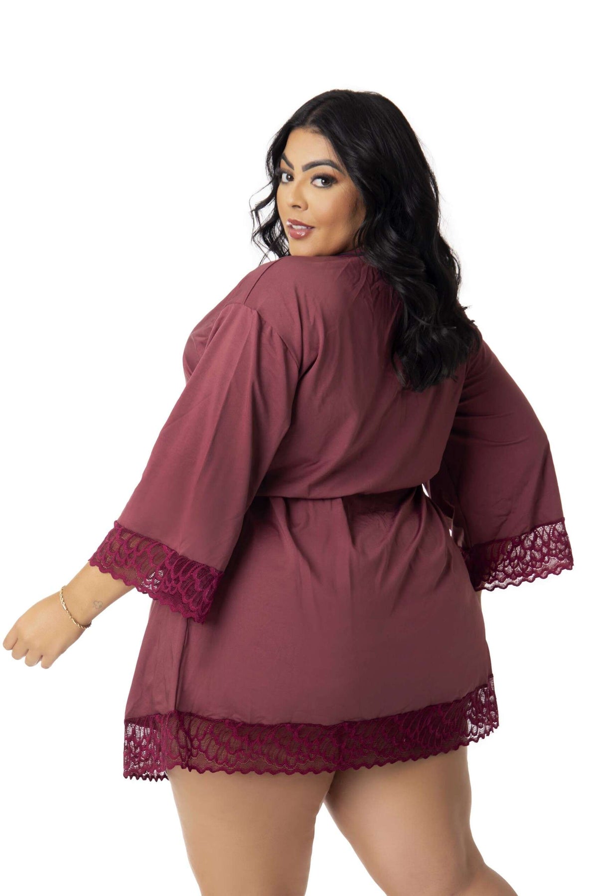 Robe Feminino Plus Size em Branco – Doce Malícia