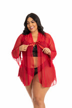 Robe Plus Size Sensual de Tule em Branco – Doce Malícia