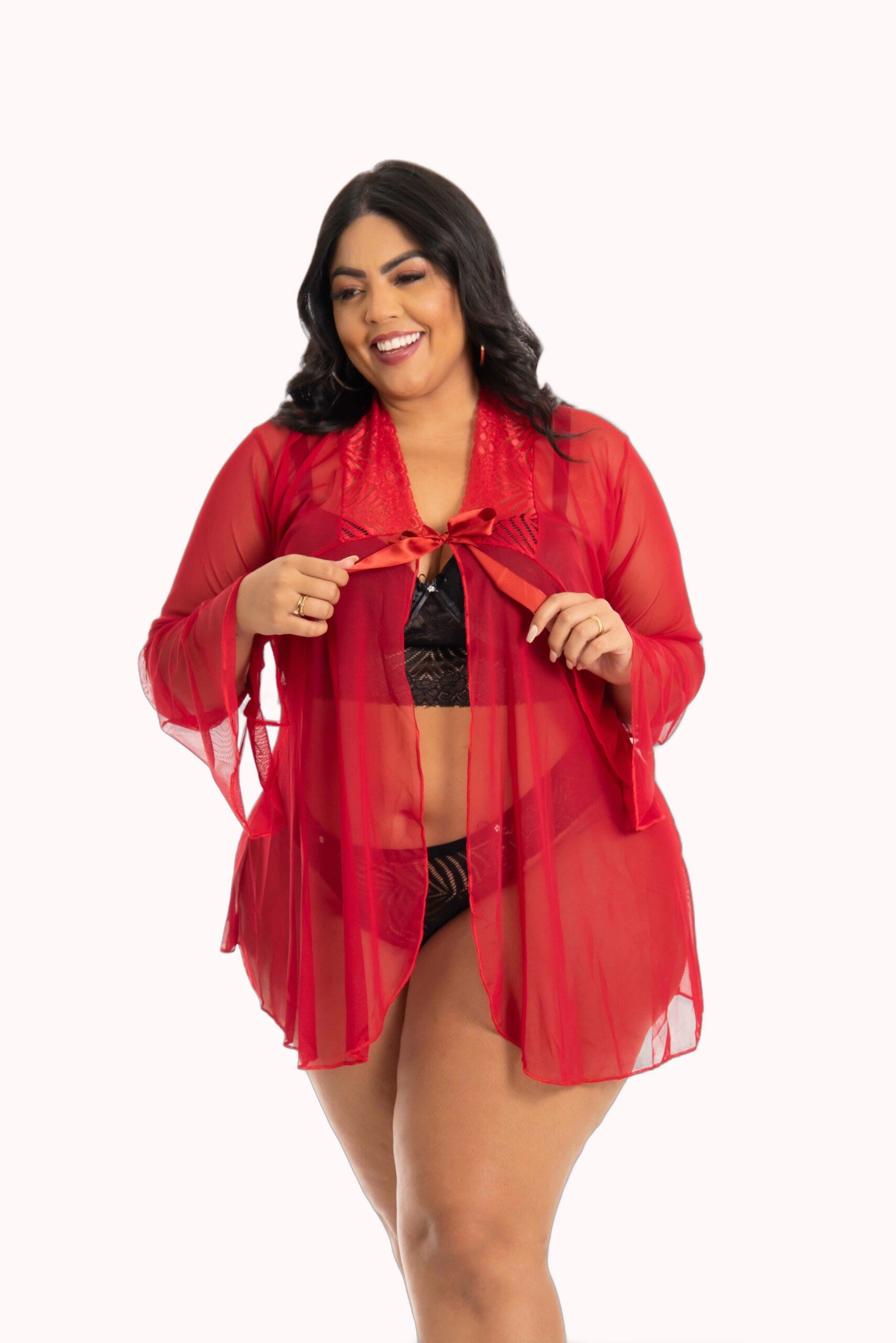 Robe Plus Size Sensual de Tule – Doce Malícia
