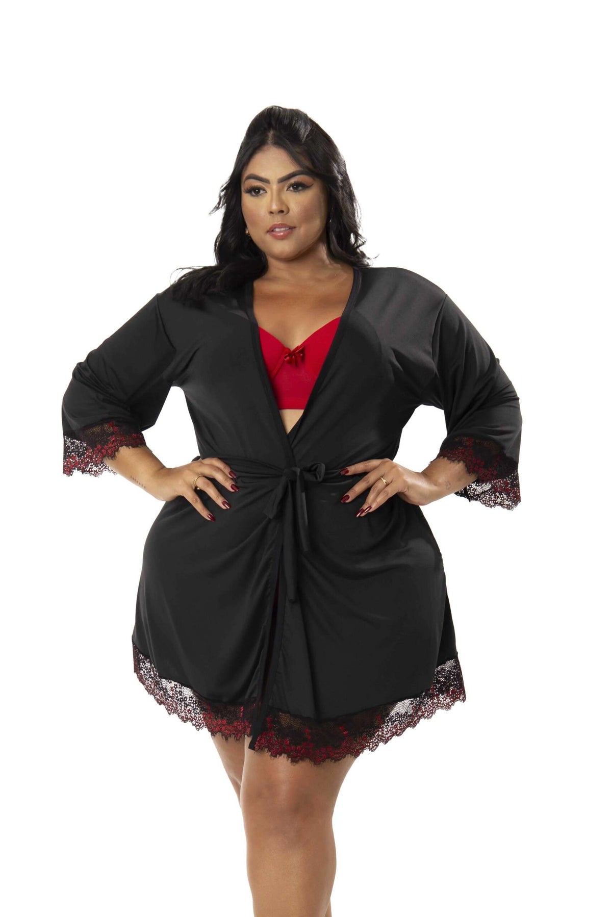 Robe Plus Size de Microfibra em Branco – Doce Malícia
