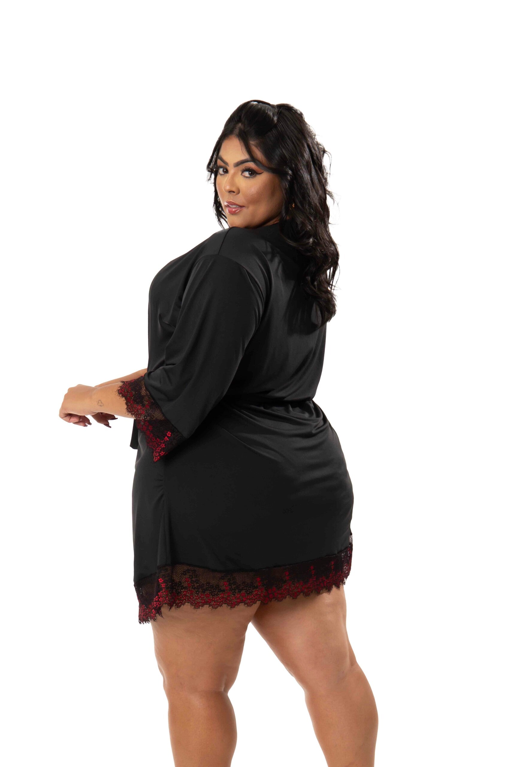 Robe Plus Size de Microfibra em Branco – Doce Malícia