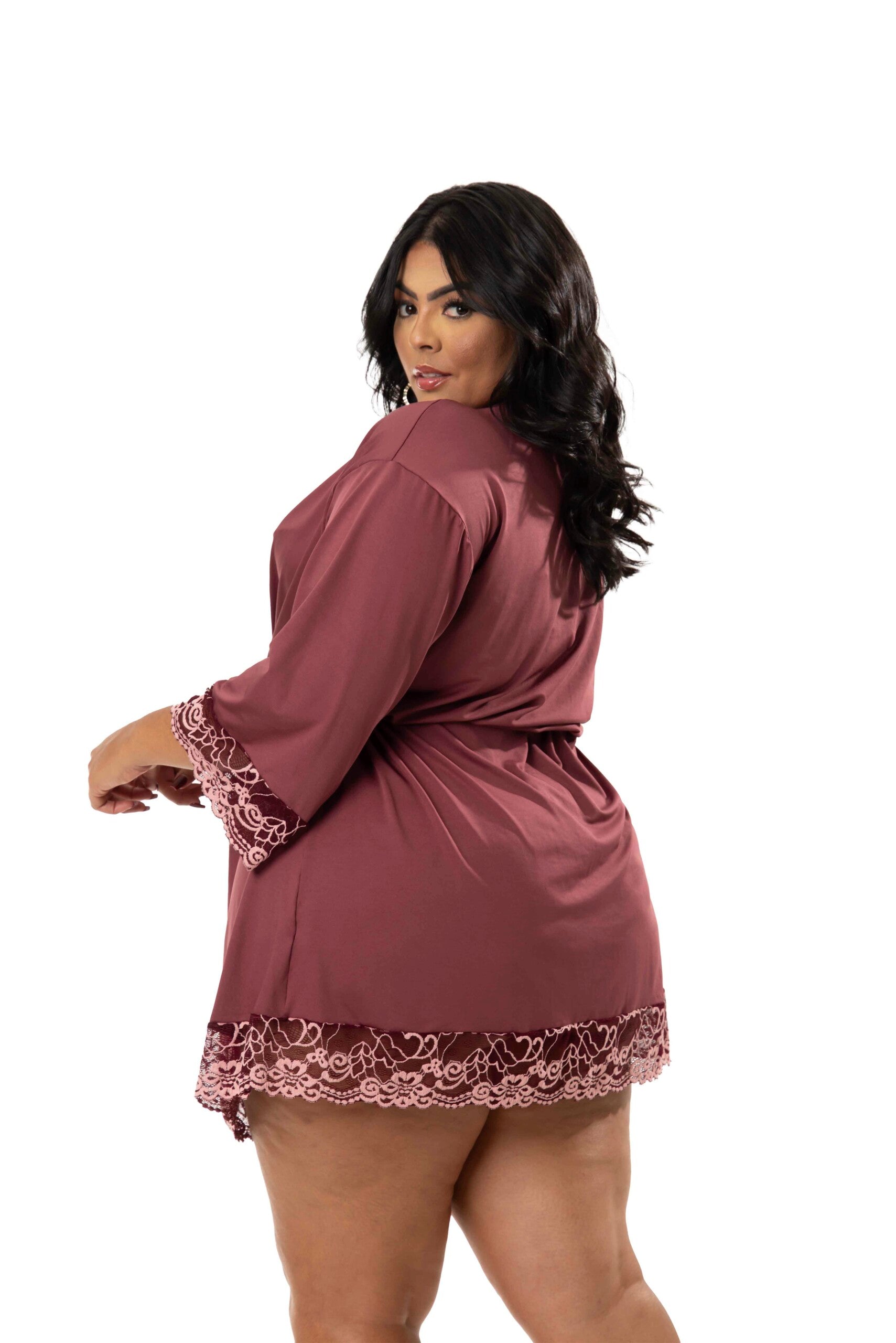 Robe Plus Size de Microfibra em Branco – Doce Malícia