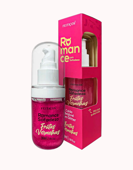 Gel Beijável com Glitter Romance com Safadeza – Frutas Vermelhas 30ml – Doce Malícia