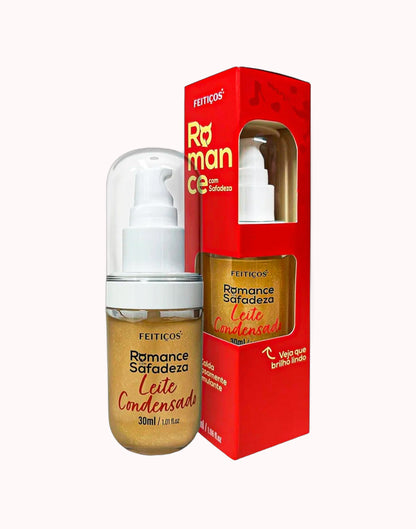 Gel Beijável com Glitter Romance com Safadeza  – Leite Condensado 30ml – Doce Malícia