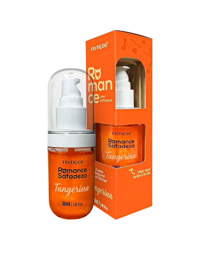 Gel Beijável com Glitter Romance com Safadeza – Tangerina 30 ml – Doce Malícia — Doce Malícia
