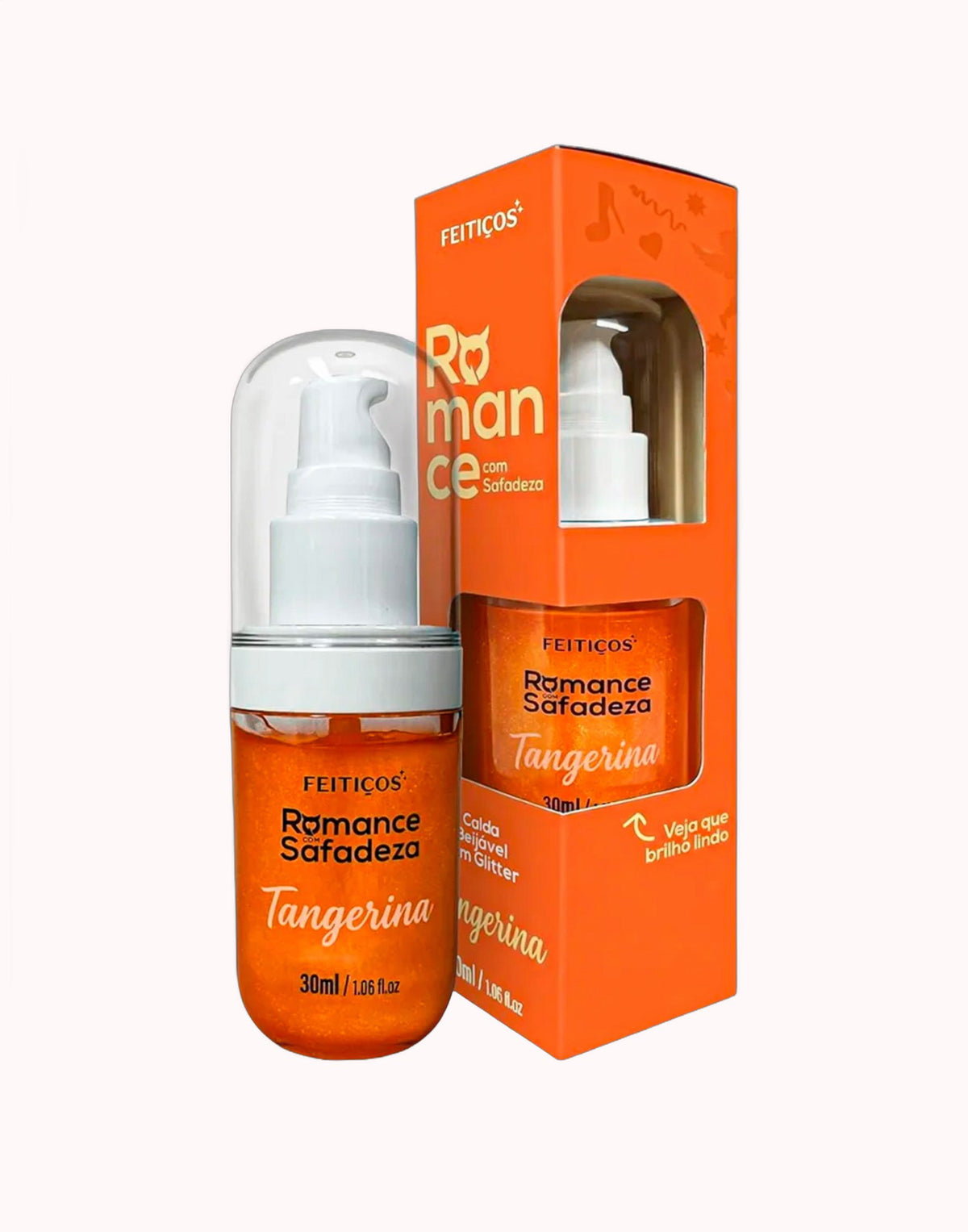 Gel Beijável com Glitter Romance com Safadeza – Tangerina 30 ml – Doce Malícia