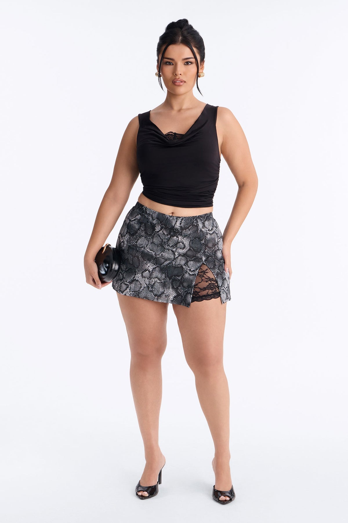 Saia Feminina Curto Renda Tule Preto – Doce Malícia