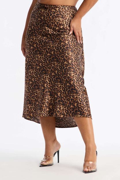 Saia Feminina Estampado Midi Cetim – Doce Malícia