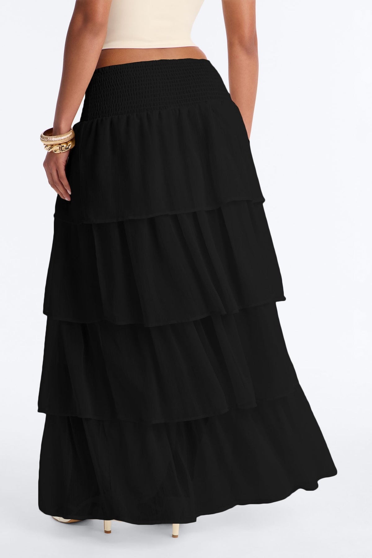 Saia Feminina Longo Boho Preto – Doce Malícia