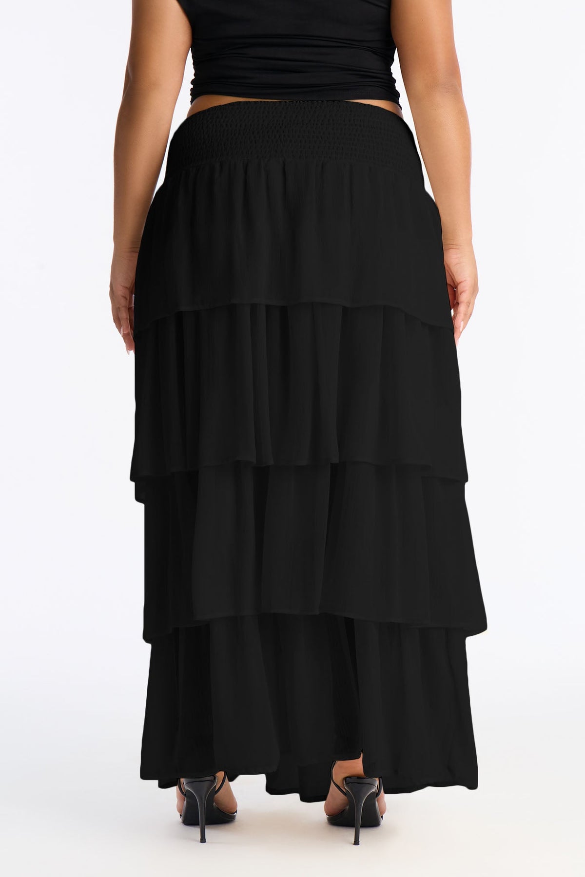 Saia Feminina Longo Boho Preto – Doce Malícia
