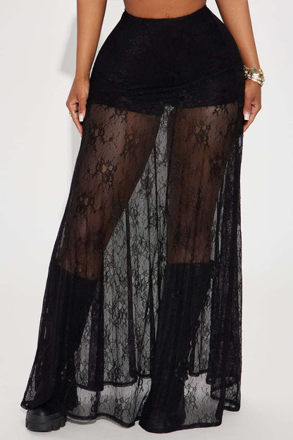 Saia Feminina Longo Renda Preto – Doce Malícia