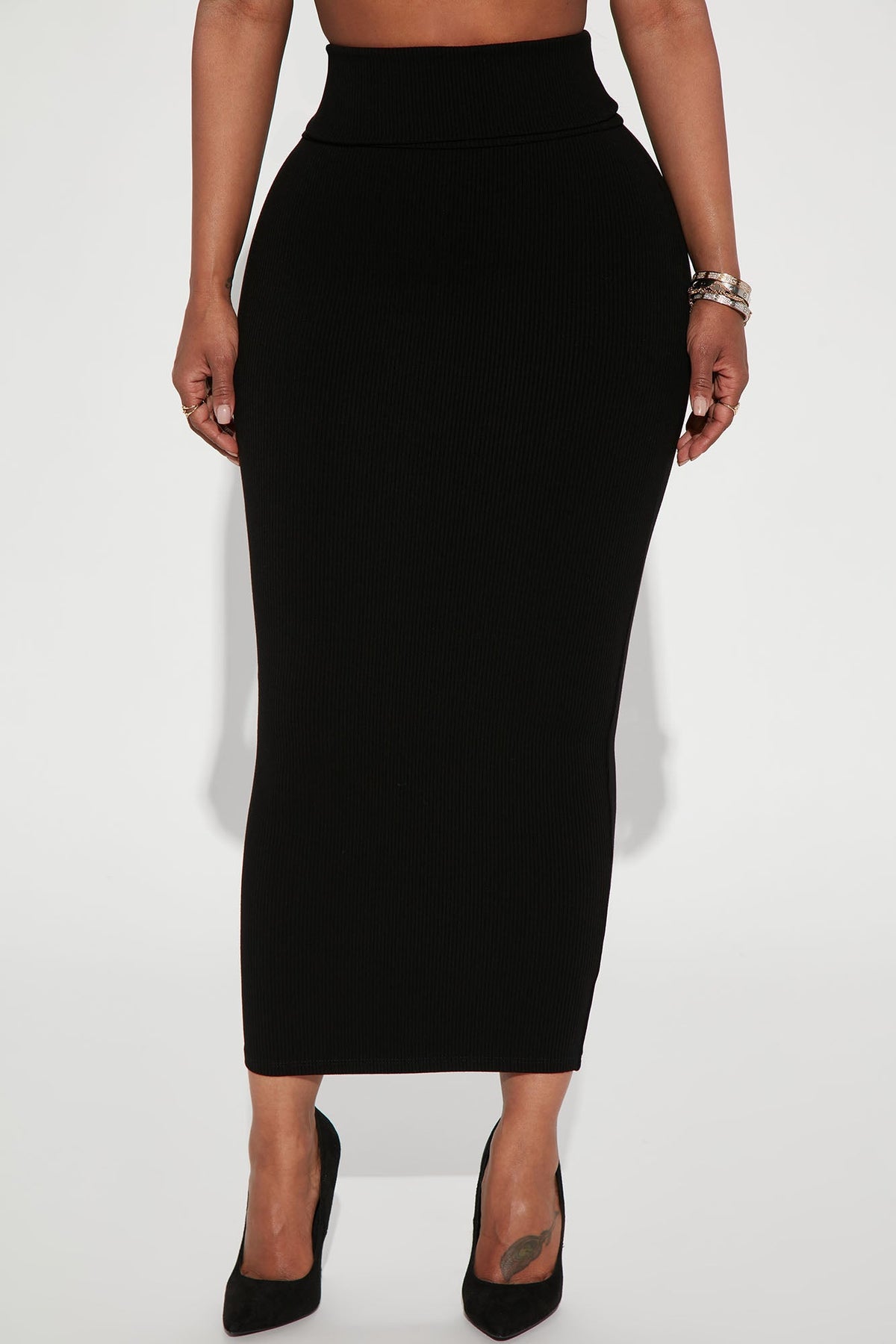 Saia Feminina Midi Longo Preto – Doce Malícia