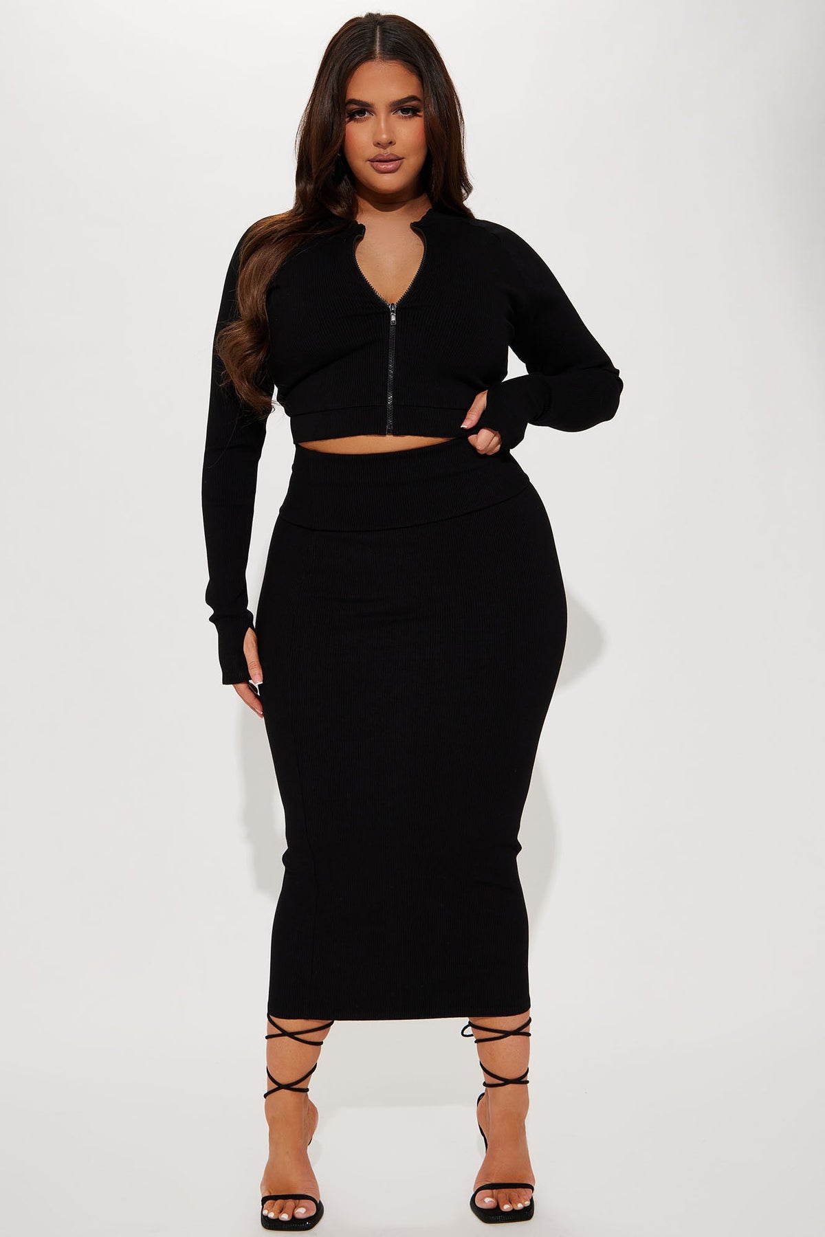 Saia Feminina Midi Longo Preto – Doce Malícia