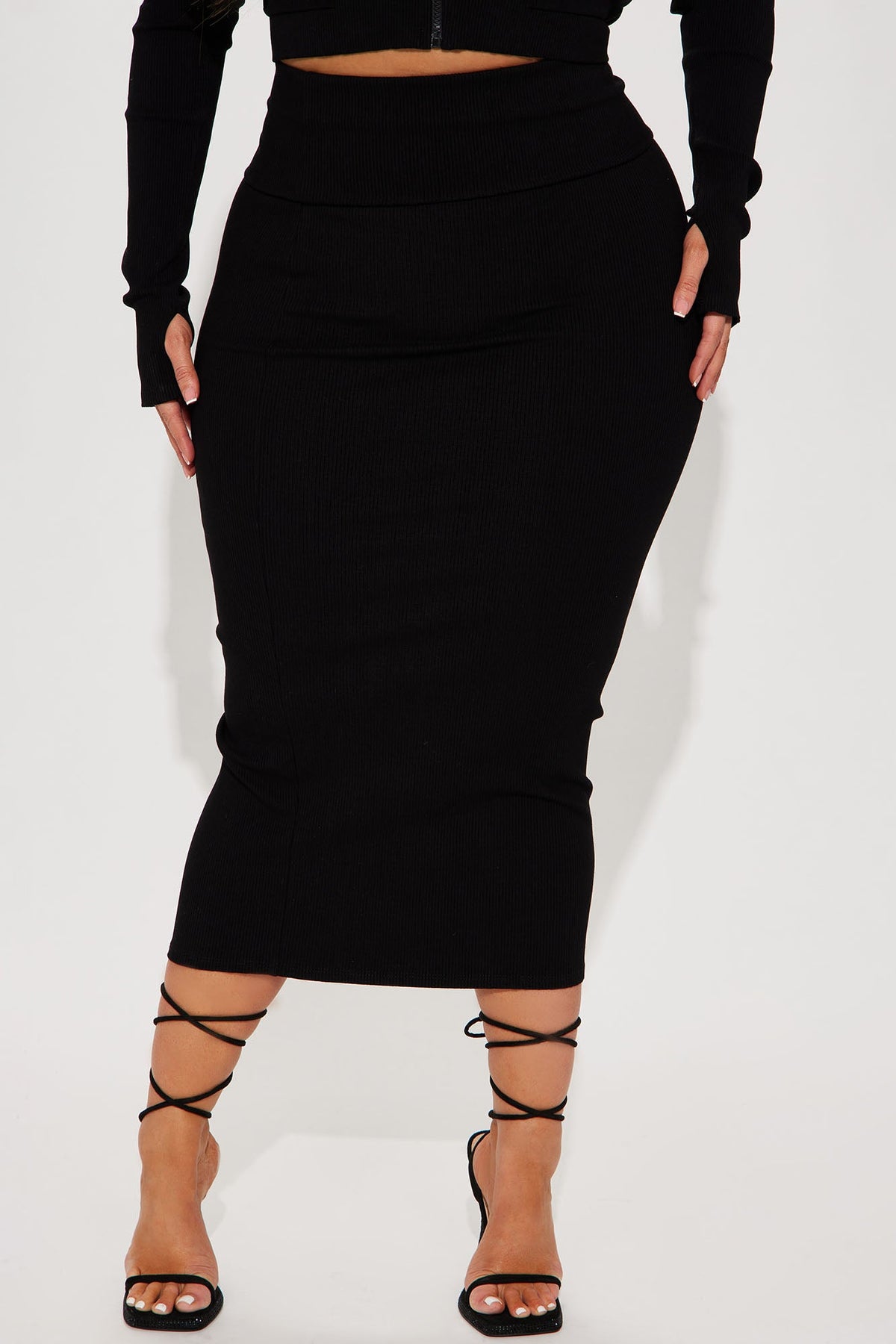 Saia Feminina Midi Longo Preto – Doce Malícia