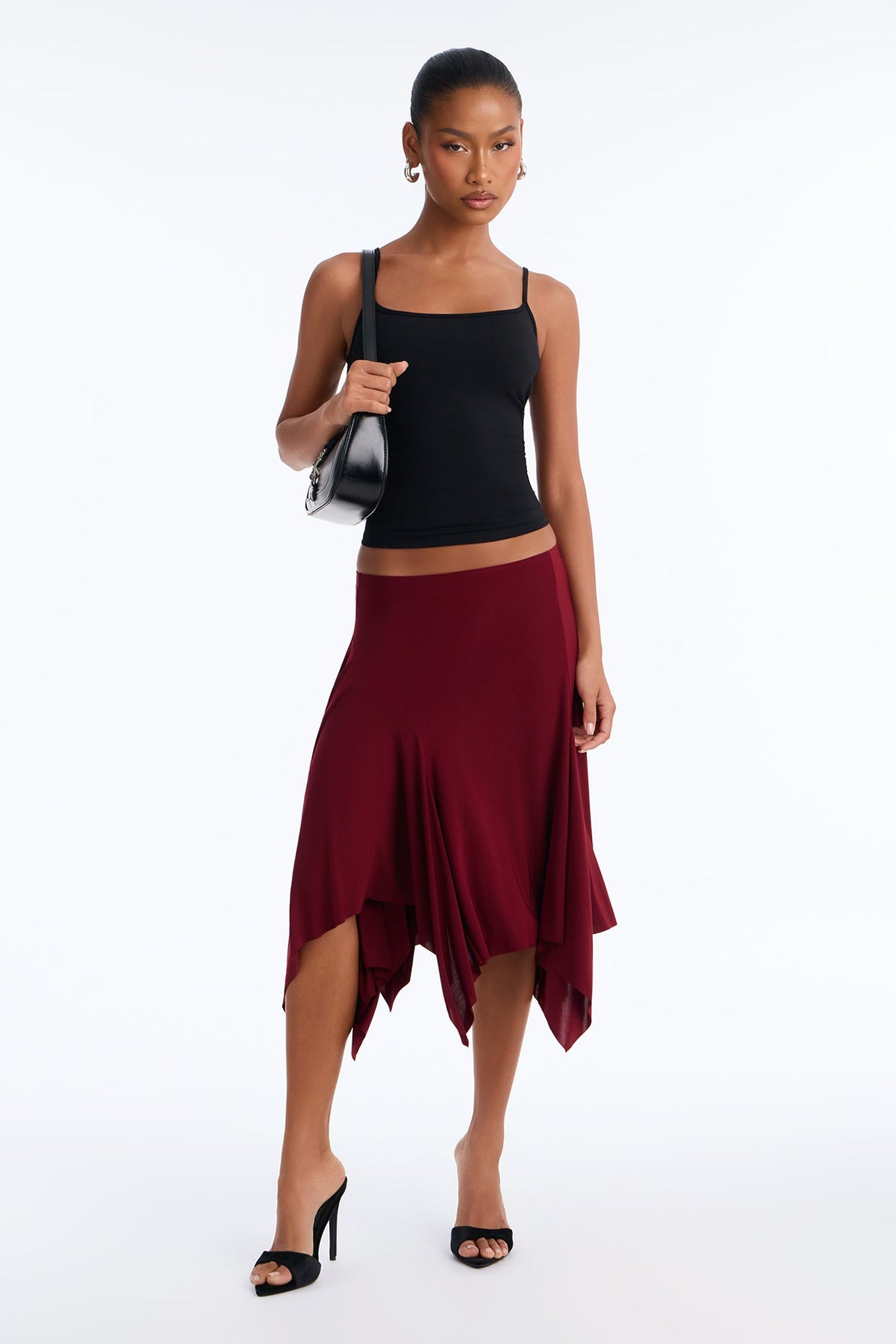Saia Feminina Midi Vinho – Doce Malícia