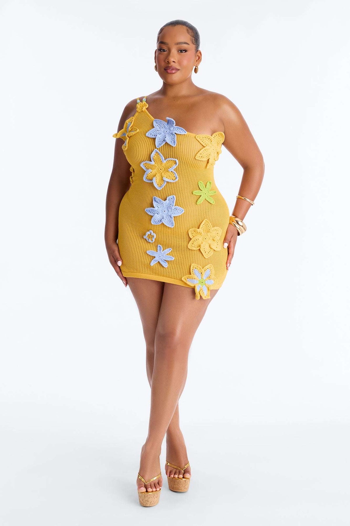Saída de Praia Feminina Crochê de Ombro Floral Curto – Doce Malícia