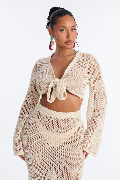 Saída de Praia Feminina Crochê Floral – Doce Malícia